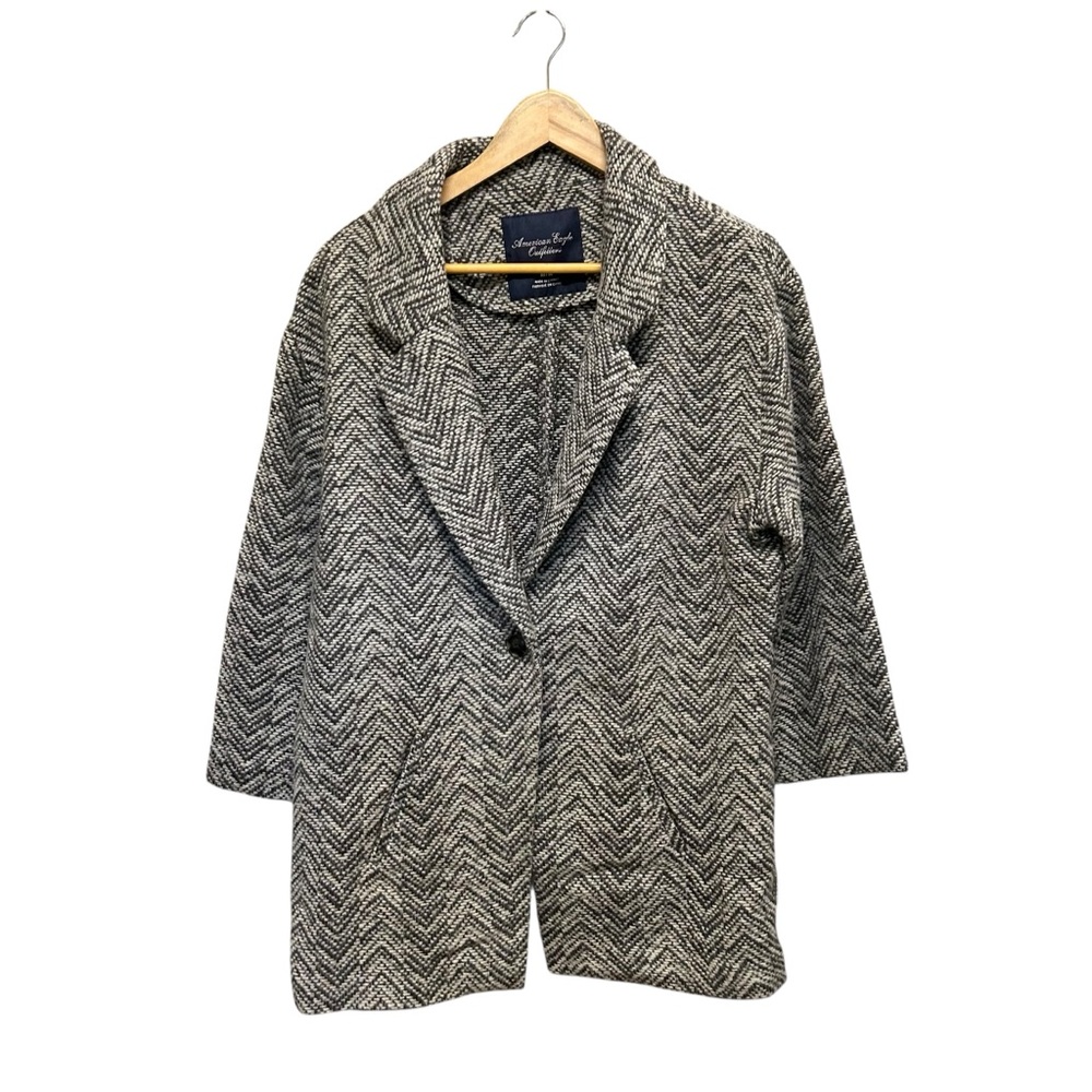 American Eagle Outfitters Two Tone Gray Tweed Unlined Jacket Size M